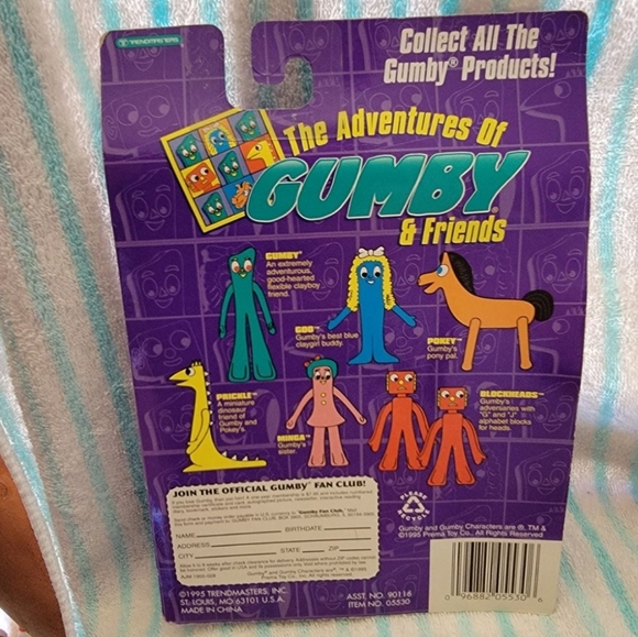 Vintage 1995 The Adventures of Gumby & Friends Bendable Gumby and Pokey - Picture 2 of 6